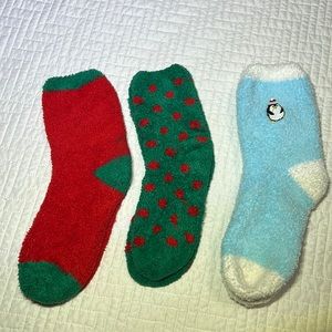 Three pairs of fuzzy socks!